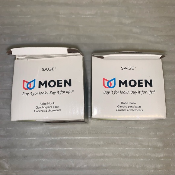 Lot of 2 MOEN Inspirations SAGE COLLECTION Brushed Nickel Robe Hooks DN6803BN - Picture 9 of 9